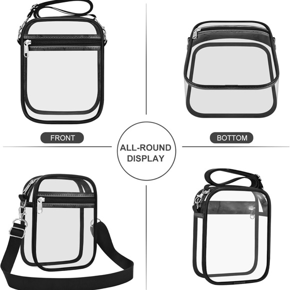 Transparent Crossbody Bag with Black Accents - Picture 4 of 4